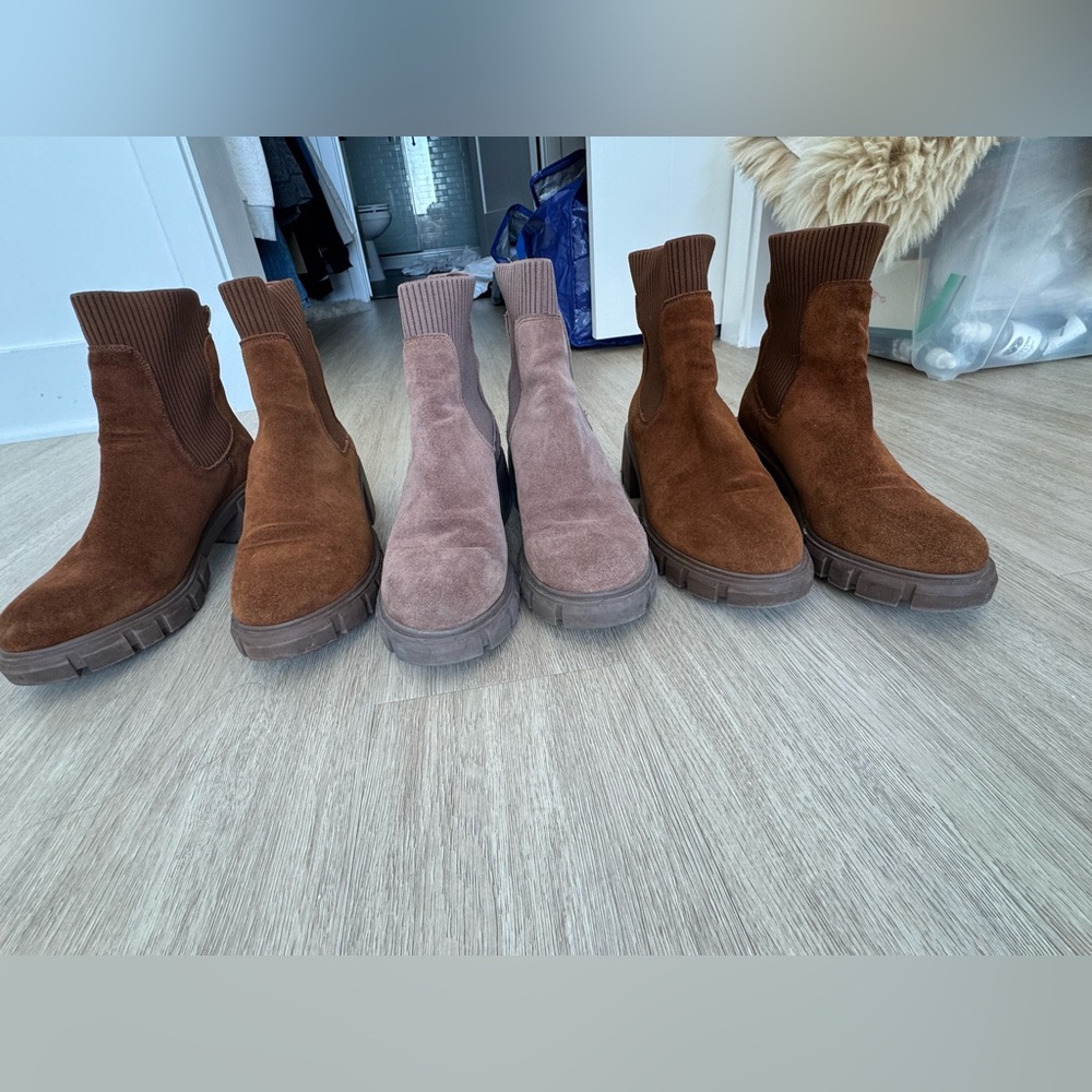 Steve Madden Brown and Tan Heeled Boots